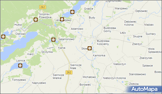 mapa Słowiki gmina Kleczew, Słowiki gmina Kleczew na mapie Targeo