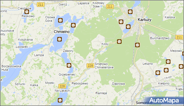 mapa Smętowo Leśne, Smętowo Leśne na mapie Targeo