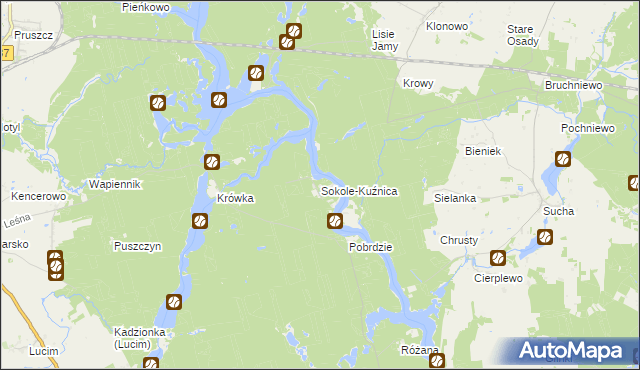 mapa Sokole-Kuźnica, Sokole-Kuźnica na mapie Targeo