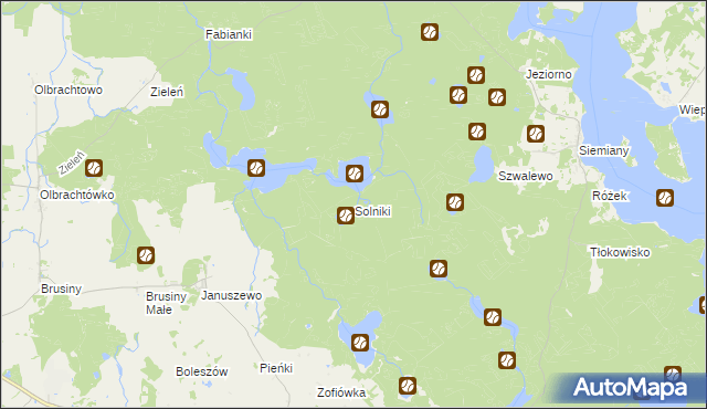 mapa Solniki gmina Iława, Solniki gmina Iława na mapie Targeo