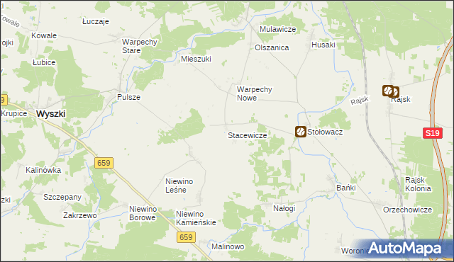 mapa Stacewicze, Stacewicze na mapie Targeo