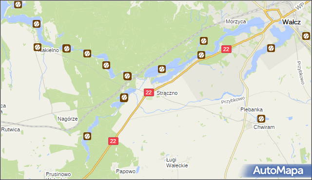 mapa Strączno, Strączno na mapie Targeo