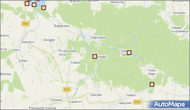mapa Stróżek, Stróżek na mapie Targeo