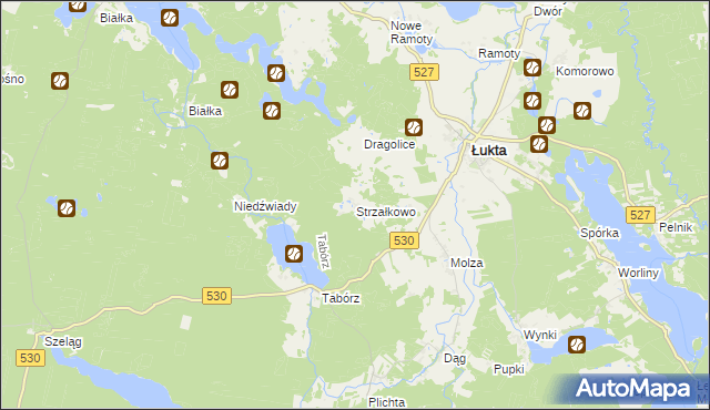mapa Strzałkowo gmina Łukta, Strzałkowo gmina Łukta na mapie Targeo