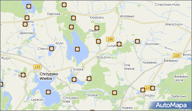 mapa Strzyżmin, Strzyżmin na mapie Targeo