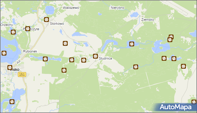 mapa Studnica gmina Ińsko, Studnica gmina Ińsko na mapie Targeo