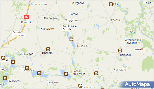 mapa Sugajno, Sugajno na mapie Targeo
