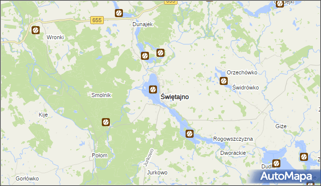 mapa Świętajno powiat olecki, Świętajno powiat olecki na mapie Targeo