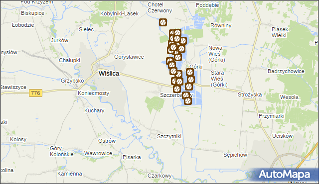 mapa Szczerbaków, Szczerbaków na mapie Targeo
