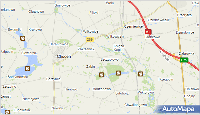 mapa Szczutkowo, Szczutkowo na mapie Targeo