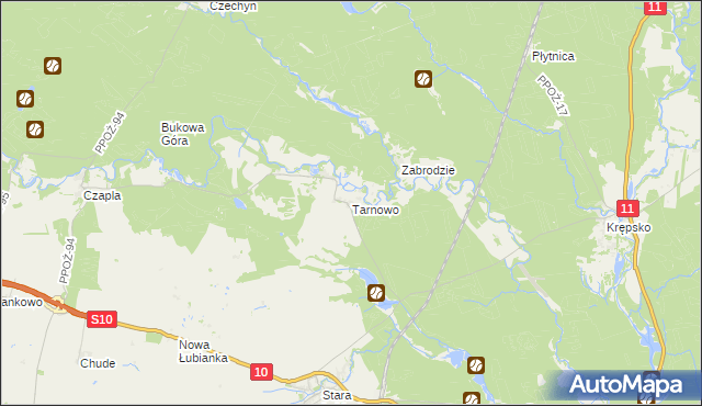 mapa Tarnowo gmina Szydłowo, Tarnowo gmina Szydłowo na mapie Targeo