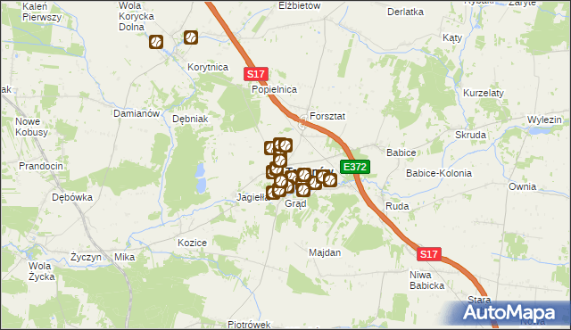 mapa Trojanów powiat garwoliński, Trojanów powiat garwoliński na mapie Targeo