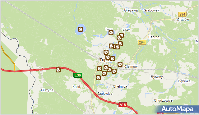 mapa Tuplice, Tuplice na mapie Targeo