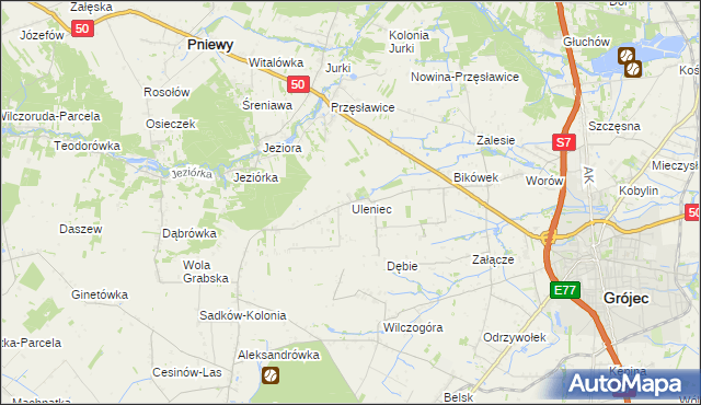 mapa Uleniec, Uleniec na mapie Targeo