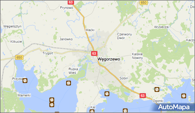 mapa Węgorzewo, Węgorzewo na mapie Targeo