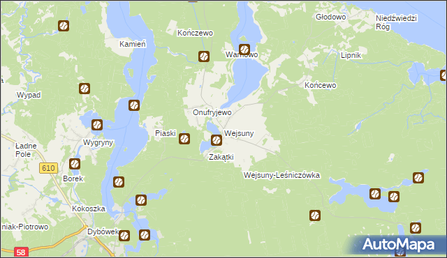 mapa Wejsuny, Wejsuny na mapie Targeo