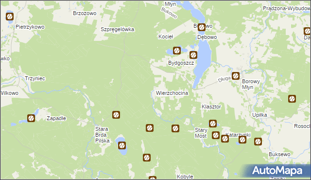 mapa Wierzchocina, Wierzchocina na mapie Targeo