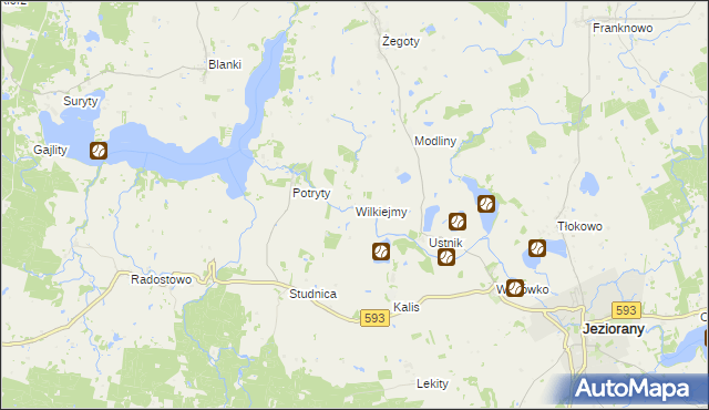 mapa Wilkiejmy, Wilkiejmy na mapie Targeo