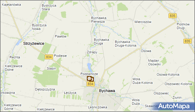 mapa Wincentówek gmina Bychawa, Wincentówek gmina Bychawa na mapie Targeo