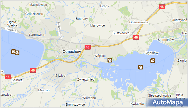mapa Wójcice gmina Otmuchów, Wójcice gmina Otmuchów na mapie Targeo