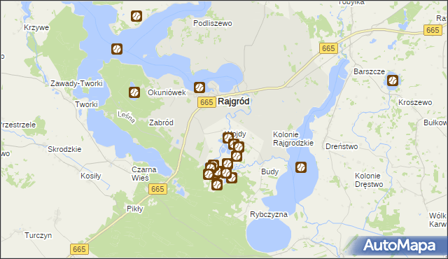 mapa Wojdy, Wojdy na mapie Targeo