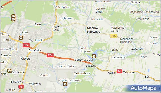 mapa Wola Kopcowa, Wola Kopcowa na mapie Targeo