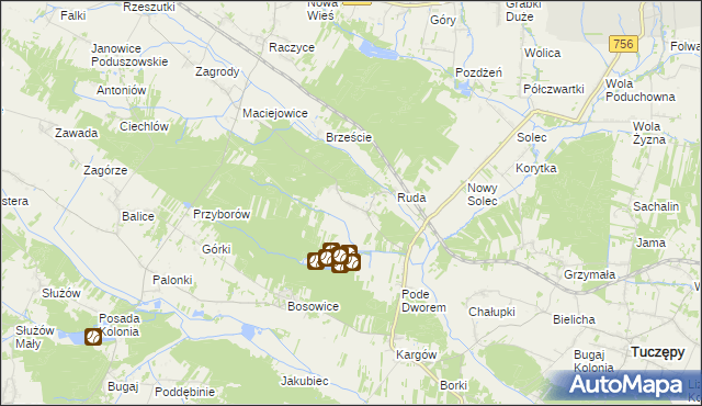 mapa Wólka Bosowska, Wólka Bosowska na mapie Targeo