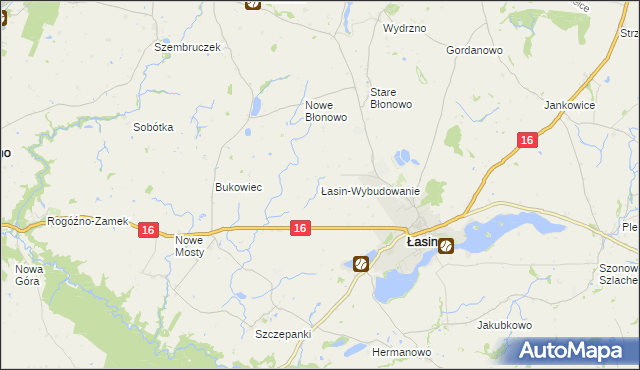 mapa Wybudowanie Łasińskie, Wybudowanie Łasińskie na mapie Targeo