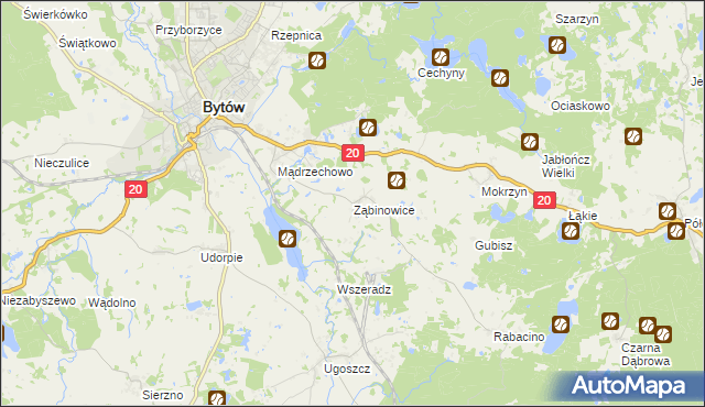mapa Ząbinowice, Ząbinowice na mapie Targeo