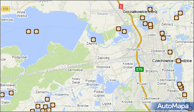 mapa Zabrzeg, Zabrzeg na mapie Targeo