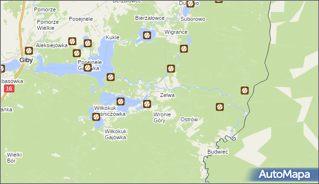 mapa Zelwa, Zelwa na mapie Targeo