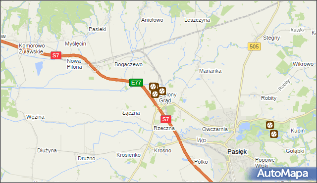 mapa Zielony Grąd, Zielony Grąd na mapie Targeo