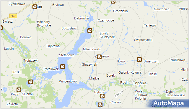 mapa Znaniewo, Znaniewo na mapie Targeo