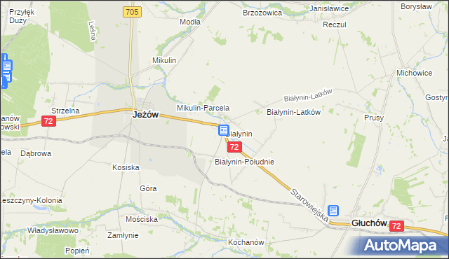 mapa Białynin, Białynin na mapie Targeo