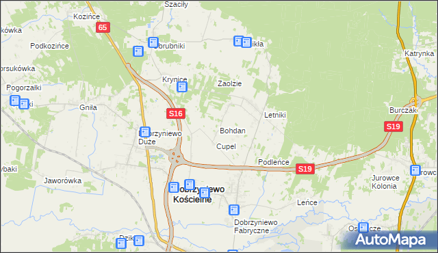 mapa Bohdan, Bohdan na mapie Targeo