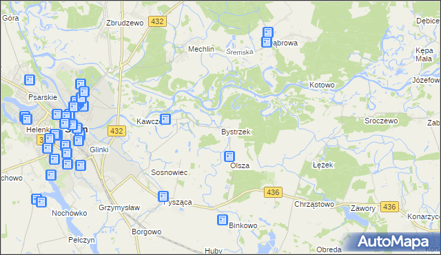 mapa Bystrzek, Bystrzek na mapie Targeo