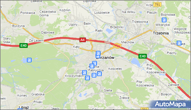 mapa Chrzanów, Chrzanów na mapie Targeo
