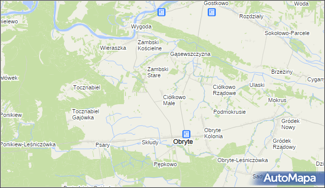 mapa Ciółkowo Małe, Ciółkowo Małe na mapie Targeo