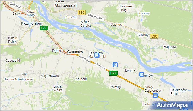 mapa Cząstków Polski, Cząstków Polski na mapie Targeo