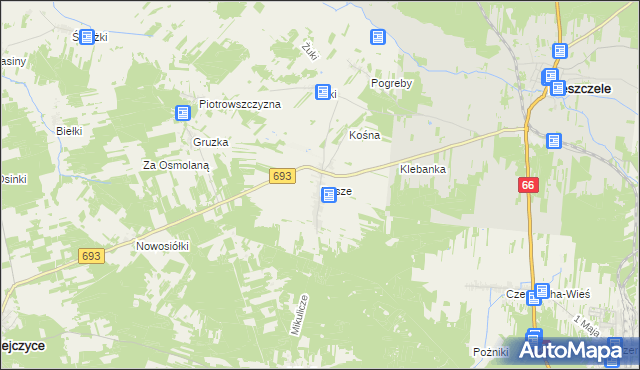 mapa Dasze, Dasze na mapie Targeo