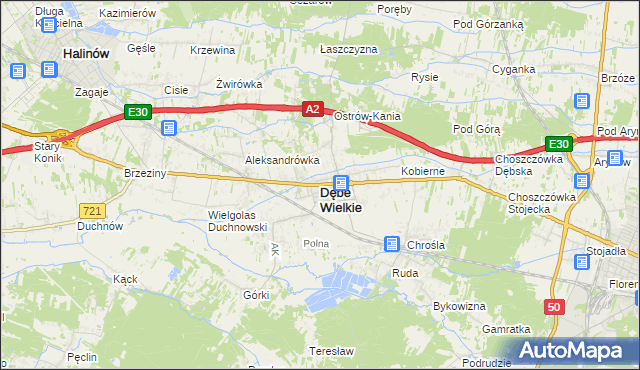 mapa Dębe Wielkie, Dębe Wielkie na mapie Targeo
