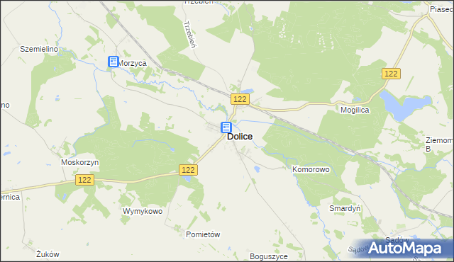mapa Dolice powiat stargardzki, Dolice powiat stargardzki na mapie Targeo