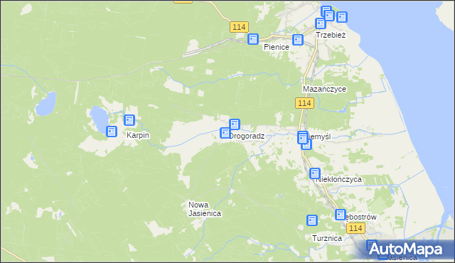 mapa Drogoradz, Drogoradz na mapie Targeo