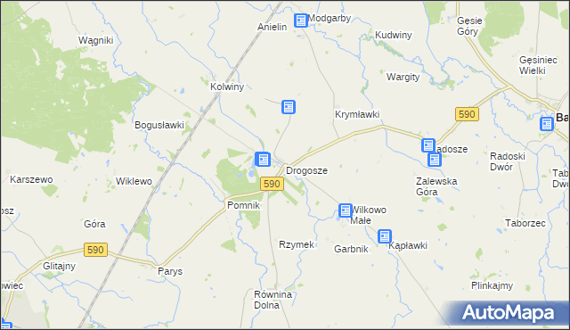 mapa Drogosze, Drogosze na mapie Targeo