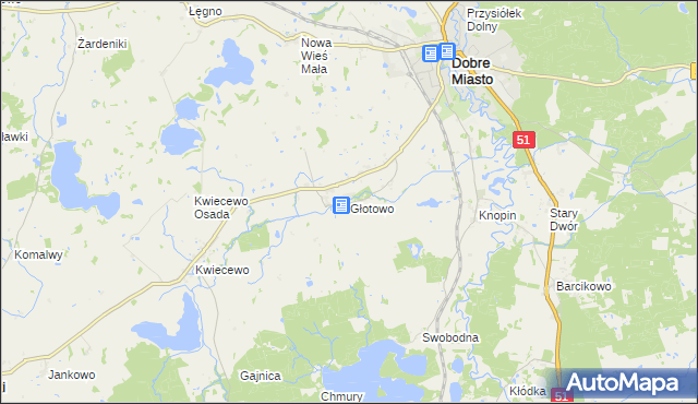 mapa Głotowo, Głotowo na mapie Targeo
