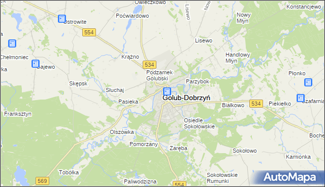 mapa Golub-Dobrzyń, Golub-Dobrzyń na mapie Targeo