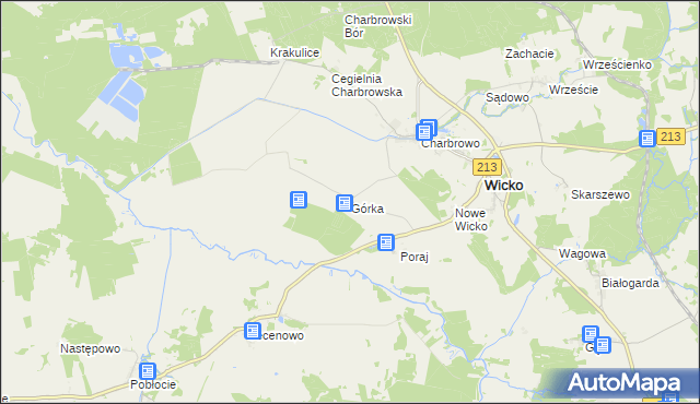 mapa Górka gmina Wicko, Górka gmina Wicko na mapie Targeo