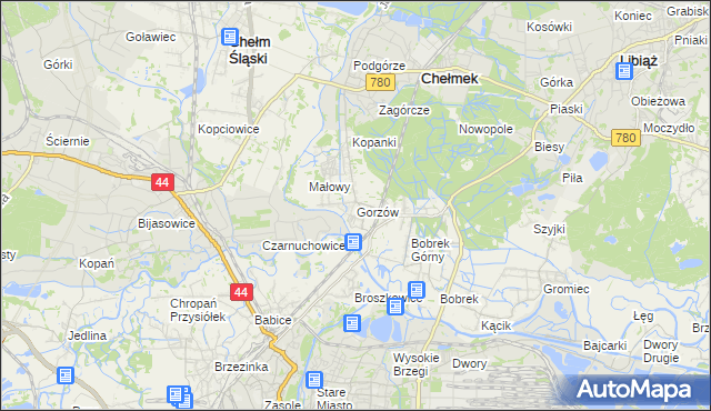 mapa Gorzów, Gorzów na mapie Targeo