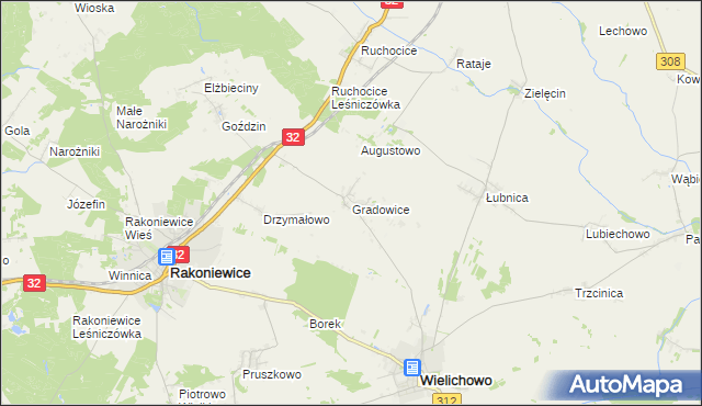 mapa Gradowice, Gradowice na mapie Targeo