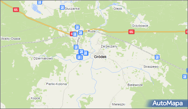 mapa Gródek powiat białostocki, Gródek powiat białostocki na mapie Targeo